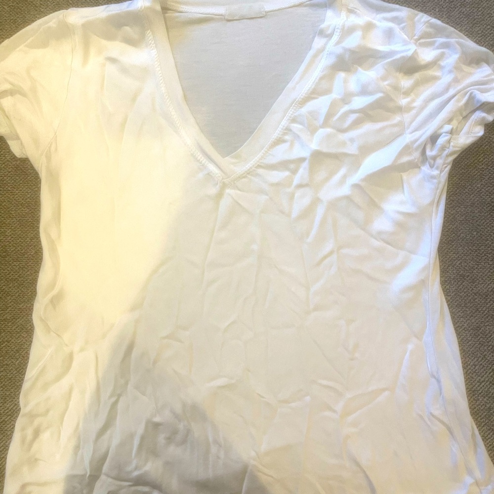 Half silk half cotton white v-neck from a shop in SPAIN!